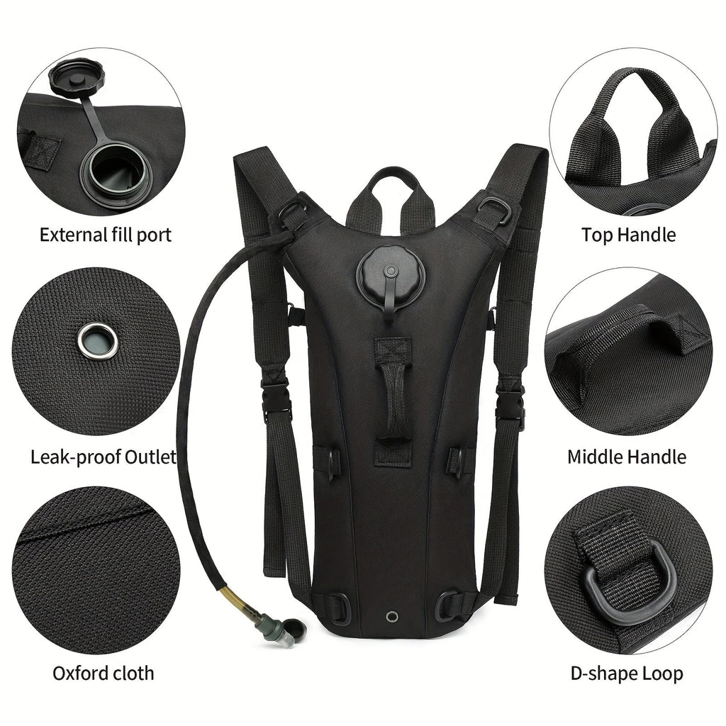 Hydration Backpack with 101oz Water Bladder Tactical Lightweight Pack for Hiking Biking Running Climbing – Adjustable Straps Large Capacity Black Green