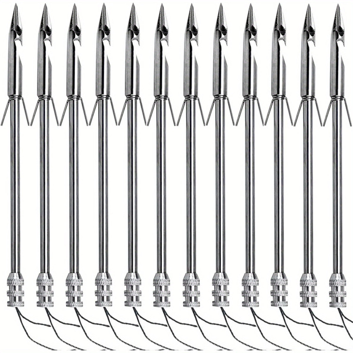 12-Pack Stainless Steel Fishing Slingshot Arrowheads – Detachable Bowfishing Arrow Tips, Slingshot Fishing Darts for Bow Fishing & Slingshot Shooting, Replacement Broadheads Fishing Accessories