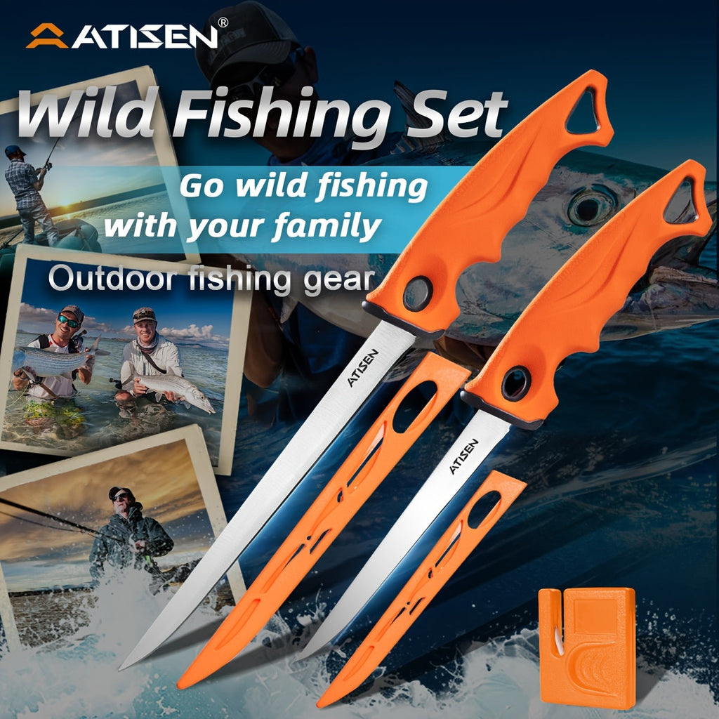 Fishing Knife Set 7/23/104/107 Piece – Stainless Steel Fillet Boning & Gutting Knives with Line Cutter, Camping Cutting Carving Tool Kit, Perfect Fisherman Gift for Men