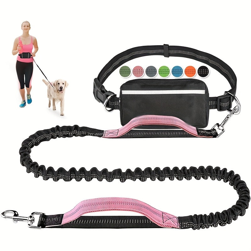 2-in-1 Dog Walking Waist Bag with Built-In Leash Holder – Multifunctional Adjustable Hands-Free Dog Walk Fanny Pack for Treats, Phone & Essentials, One Size, 9 Colors