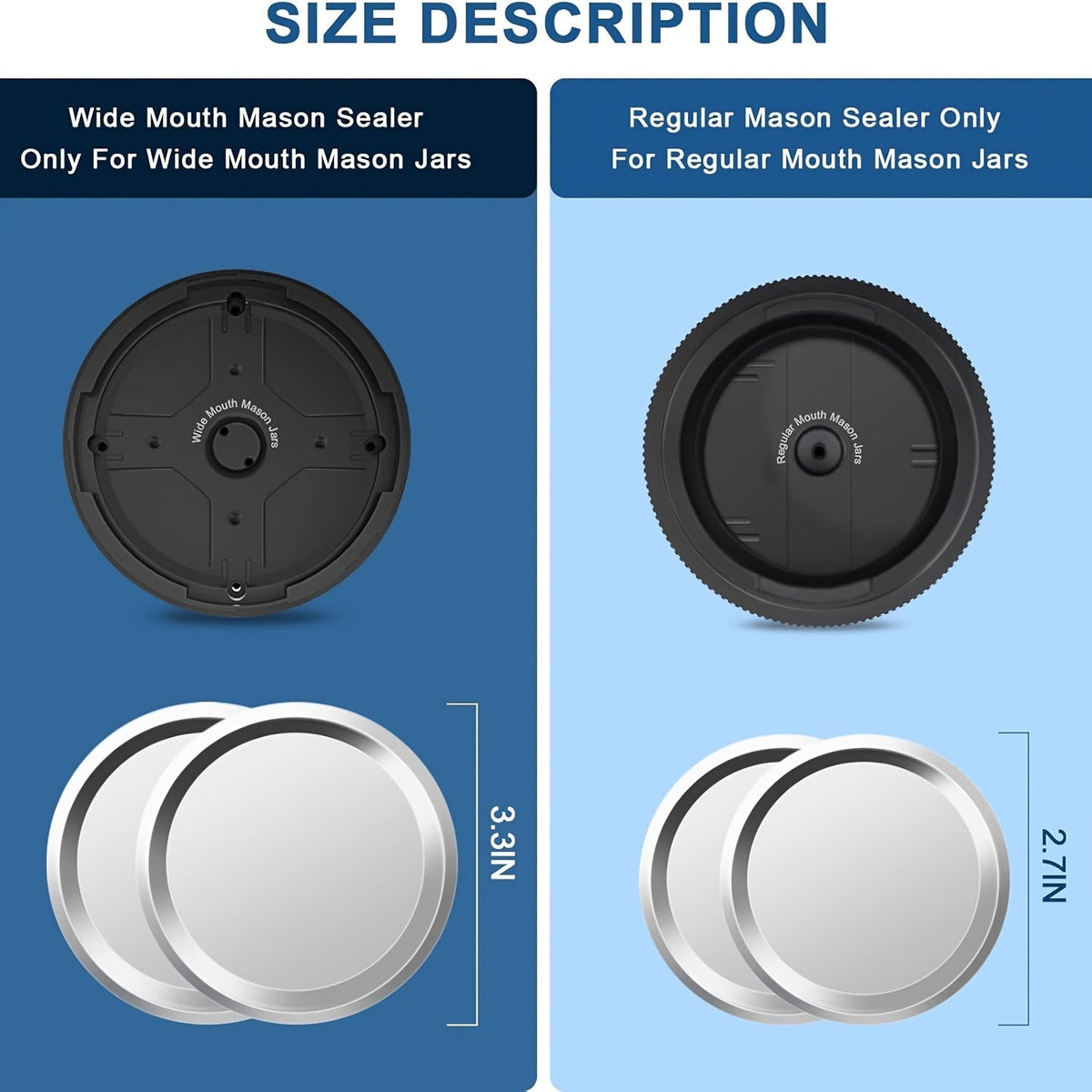 Electric Cordless Vacuum Sealer Kit for Mason Jars – Wide & Standard Mouth, Food Storage & Fermentation, 1-Pack or 2-Pack, Black & White