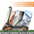 All-Terrain Electric Scooter with Seat - Dual Drive Front & Rear Motors, 60V 38Ah Long Range Battery, Full Hydraulic Suspension, 11-Inch Tires, Front & Rear Disc Brakes | High Speed City & Off-Road Commuter Scooter (Black+Orange)