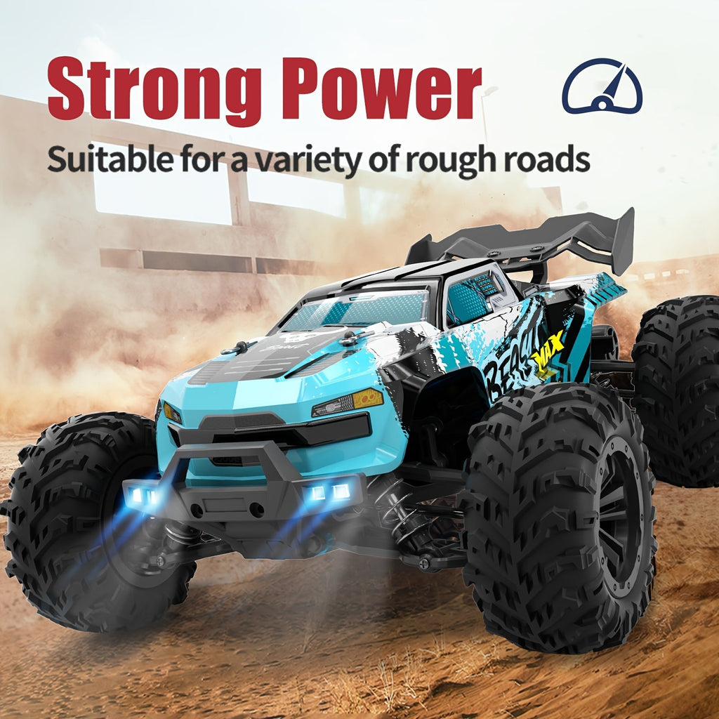 High Speed RC Car 70KM/H 1:16 Scale 4WD Off-Road Remote Control Car with RC390 Brushless Motor, 2.4GHz, Head-Up Wheelie, LED Lights, All Terrain Drift Racing Vehicle – ZHUOYOU 2 Batteries Included