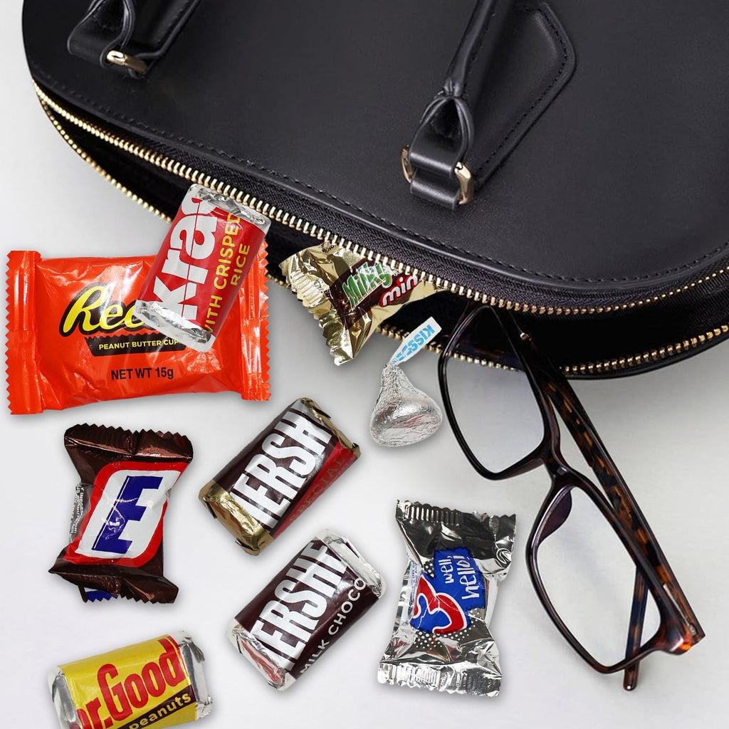 Assorted Chocolate Mix 1 Pound Bulk Bag – Individually Wrapped Milk Chocolate Peanut Butter Caramel Variety, Perfect for Halloween Parties Holidays & Everyday Snacking