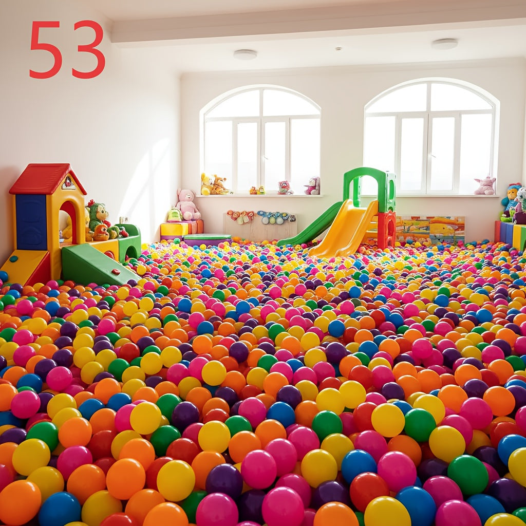 53pcs Rainbow Ball Pit Balls for Kids - Vibrant Ocean Balls for Ball Pit Play Tent Kiddie Pool & Water Play, BPA-Free Plastic Balls, Unisex Toddler Toy, Birthday Christmas Halloween Party Gift