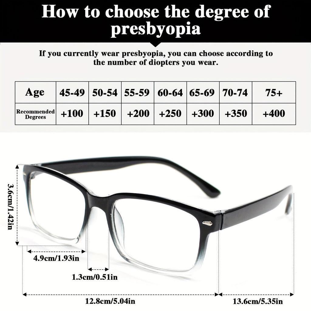 10-Pack Reading Glasses for Men & Women - Ultra-Light Square Frame Readers with HD Clear Lenses, Vintage Metal Accents, Strengths +1.0 to +4.0 for Home Office & Everyday, Great Gift for Seniors