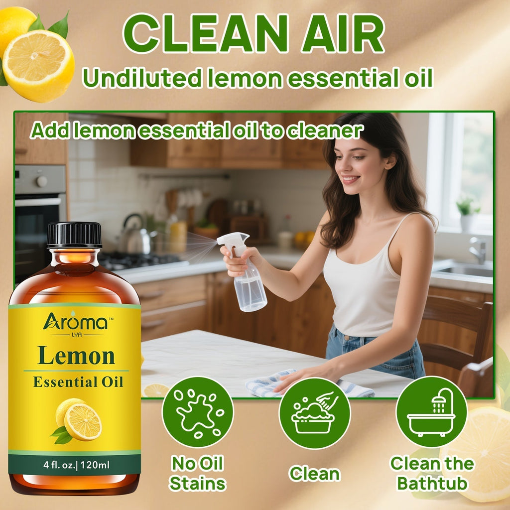 Pure Natural Essential Oils 4 FL OZ – Lavender Eucalyptus Frankincense Peppermint Lemon Sweet Orange for Diffuser Aromatherapy Soap Candle Body Oil