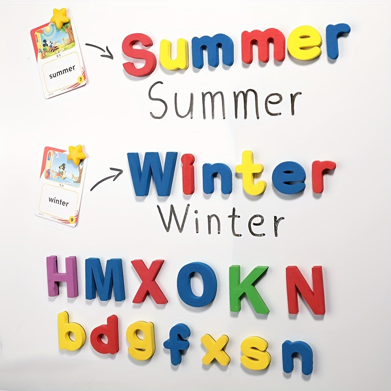 50 Pcs Magnetic Letters and Numbers for Kids Colorful Alphabet Refrigerator Magnets Educational Fridge Stickers Learning Toy for Toddlers Preschool Spelling Reading ABCs 123s Gift Random Colors