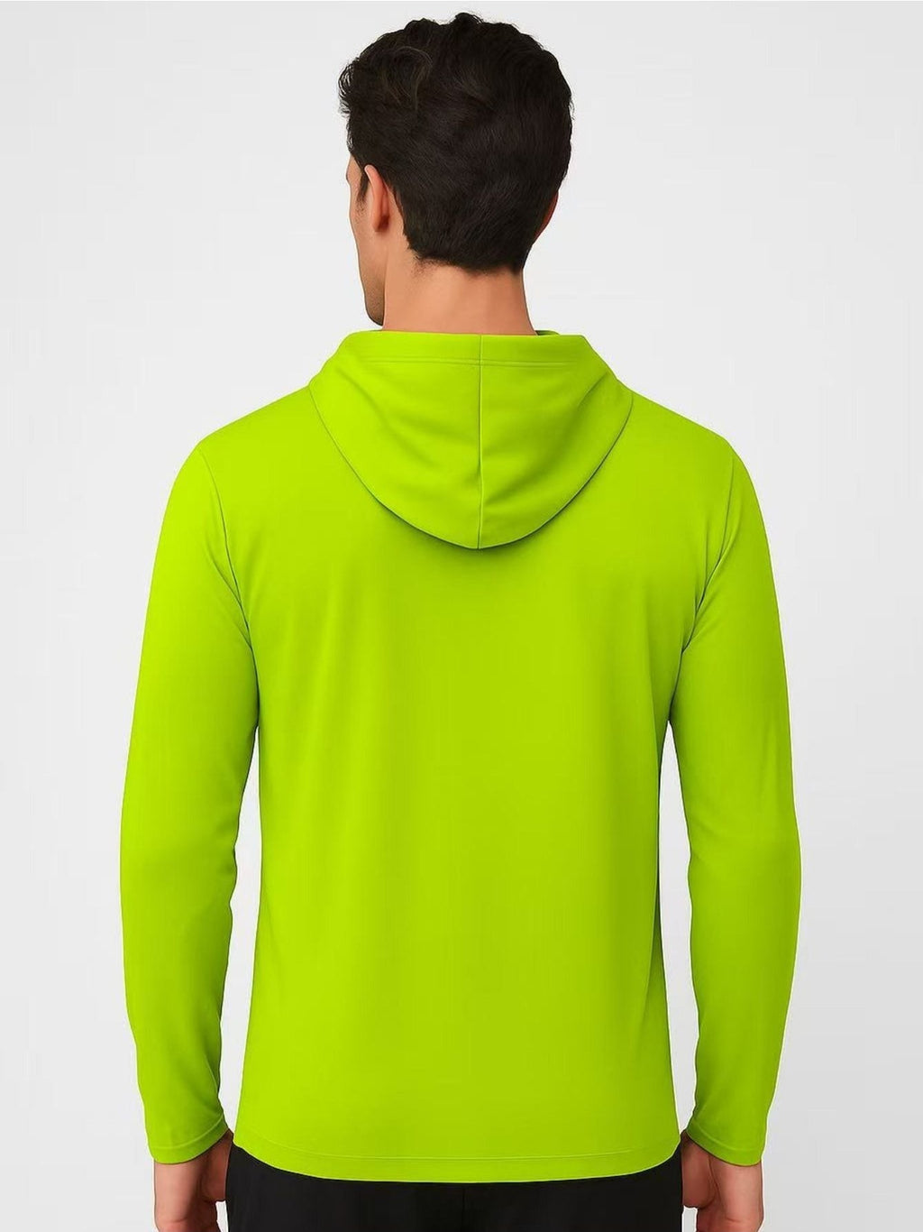 Men's UPF 50+ Sun Protection Hoodie Shirt 3-Pack Long Sleeve Moisture-Wicking Quick-Dry Breathable Outdoor Performance T-Shirt for Hiking Fishing Running – Sizes S to XXXL, Fluorescent Yellow