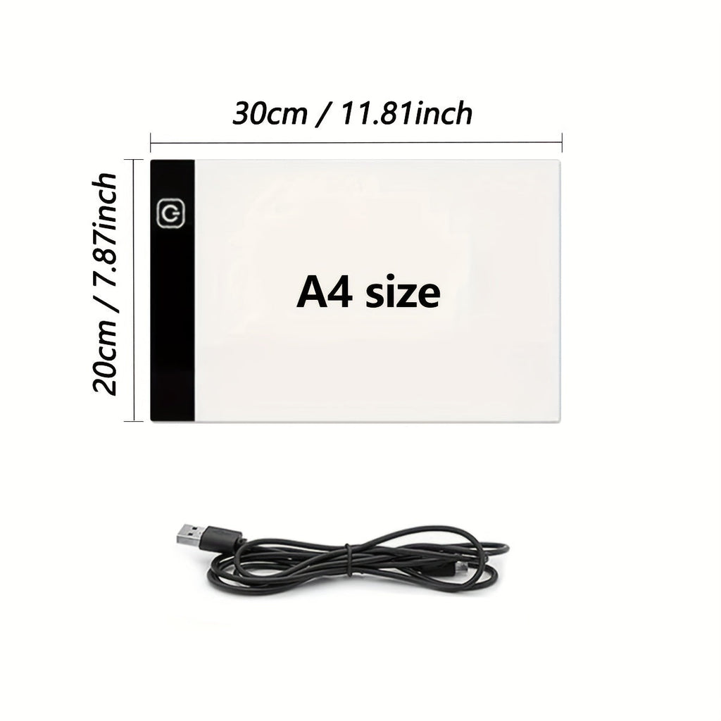 LED Light Pad for Diamond Painting – A2 A3 A4 A5 USB Powered, Adjustable Brightness, Ultra-Thin Light Board for Tracing Sketching Drawing Animation Stencil Art Craft, Optional Bracket & Drill Pen