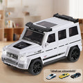Transforming Track Car Toy with 3 Mini Cars - Foldable Off-Road Catapult Inertia Vehicle Launcher, STEM Educational Toy Car Set for Boys Kids Ages 3+, Birthday Christmas Gift (White or Blue)