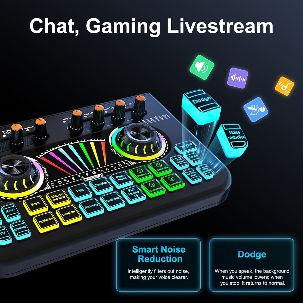 Microphone Mixer Bundle Kit for Podcast Recording Studio – Audio Mixer with Mic Stand, Sound Card, Streaming & Karaoke Setup for PC Phone Gaming
