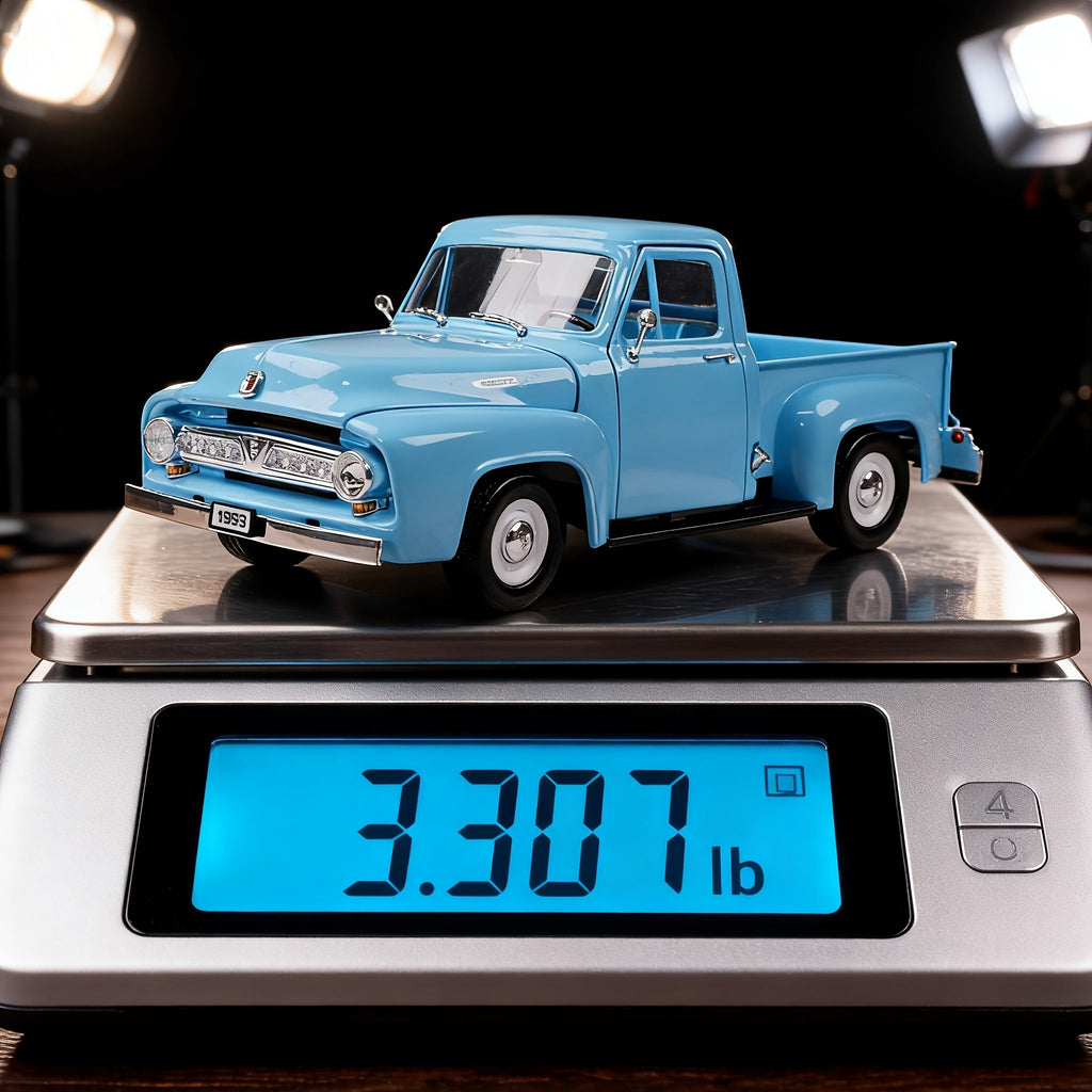 1953 Ford F-100 Pickup 1/18 Scale Zinc Alloy Diecast Model Car - Detailed Interior, Rotatable Wheels, Acrylic Display Box | Classic Truck Collectible Gift for Car Enthusiasts, Father's Day Christmas Birthday