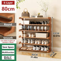 Shoe Rack 3/5/6 Tier Wood Grain Cube Organizer | Multi-Layer Space-Saving Shoe Storage Shelf | Easy No-Tool Assembly | Self-Standing Shoe Tower for Entryway Closet Dorm Bedroom | Brown