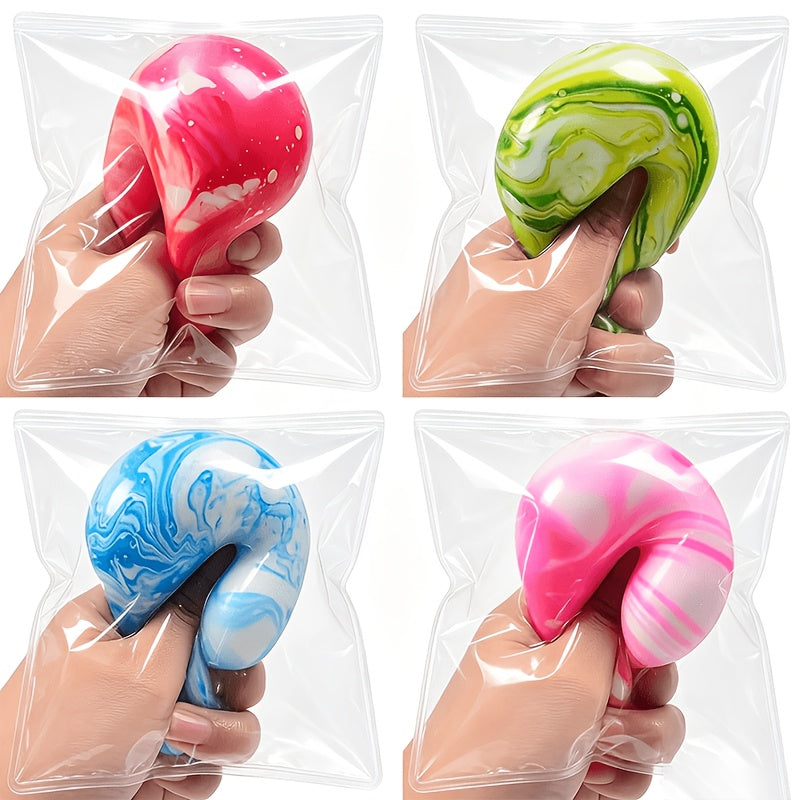 Giant Squeeze Stress Ball Toys 3 Pack - Slow Rising Rhyolite Texture Sensory Squishy Balls for Kids & Adults, Anxiety Relief Fidget Toy, Party Favors, Birthday Gifts, Classroom Prizes, Holiday Gifts (Random Colors)