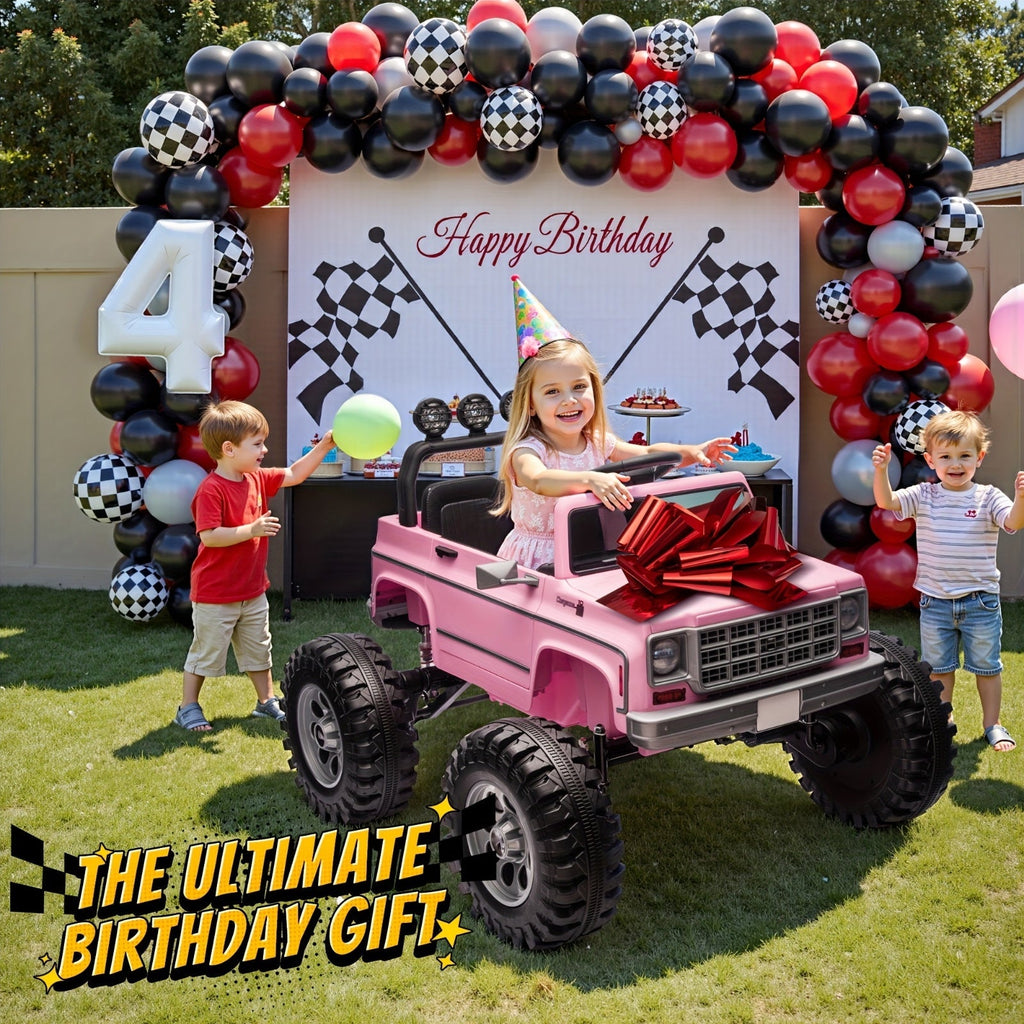 24V Electric Ride-On Car for Kids with Parent Remote Control & Music Player, Spring Suspension, Seat Belt & Locking Doors - Kids Electric Vehicle with Sturdy PP Body, Birthday Christmas Gift for Boys Girls