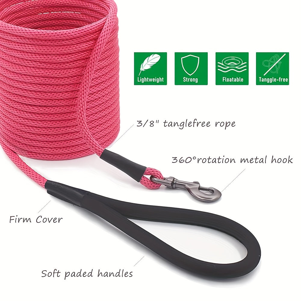 Nylon Long Dog Training Leash 15ft 30ft 50ft – Obedience Recall Training Lead for Small Medium Large Dogs, Outdoor Camping Hiking Beach Running Off-Leash Practice