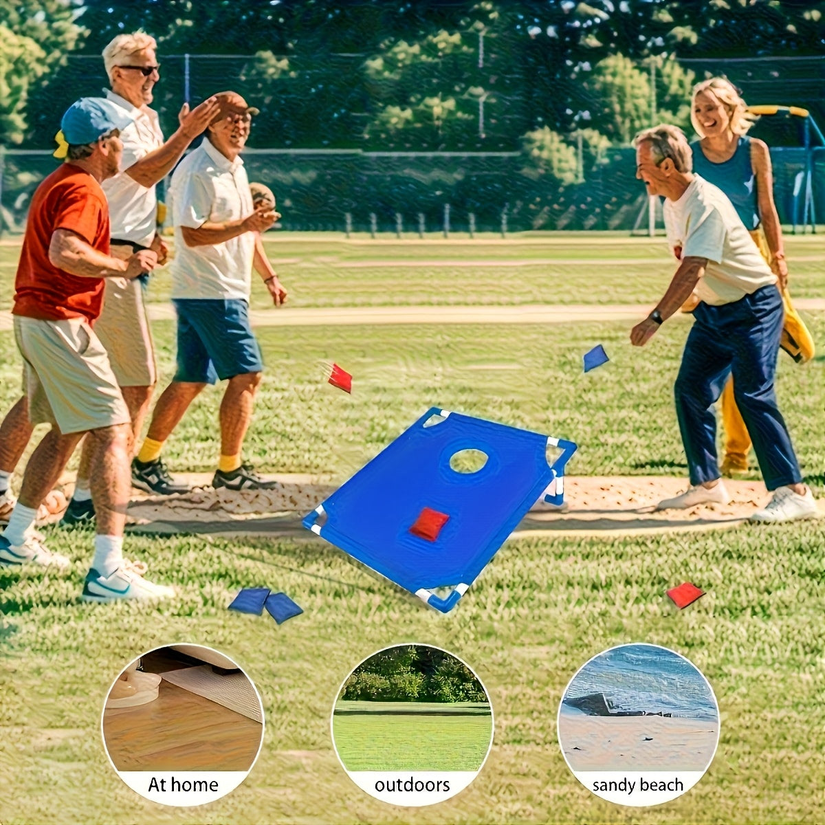 Cornhole Game Set 2 Boards 6 Bean Bags Storage Bag Indoor Outdoor Backyard Lawn Game for Kids Adults Family Fun Camping Beach Party Tailgate BBQ Yard Entertainment Christmas Halloween Gift