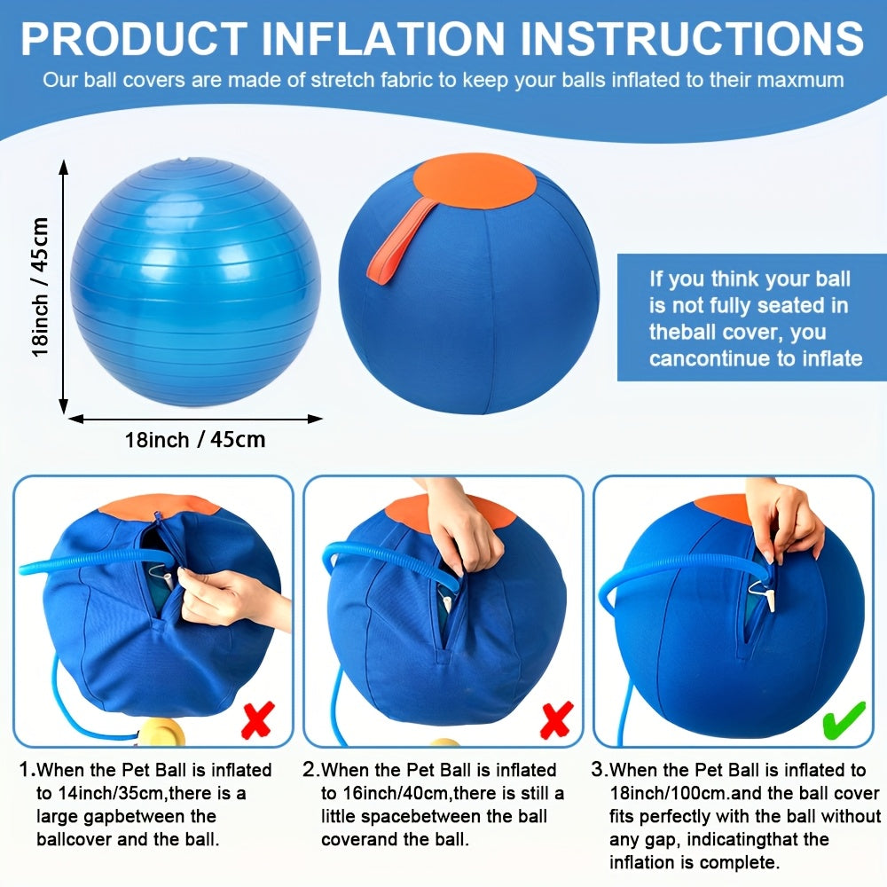 Large Inflatable Dog Ball Toy – Interactive Herding Training Ball for Dogs, Anti-Boredom Exercise Toy for Bulldogs, Golden Retrievers & Australian Shepherds, No Battery Required