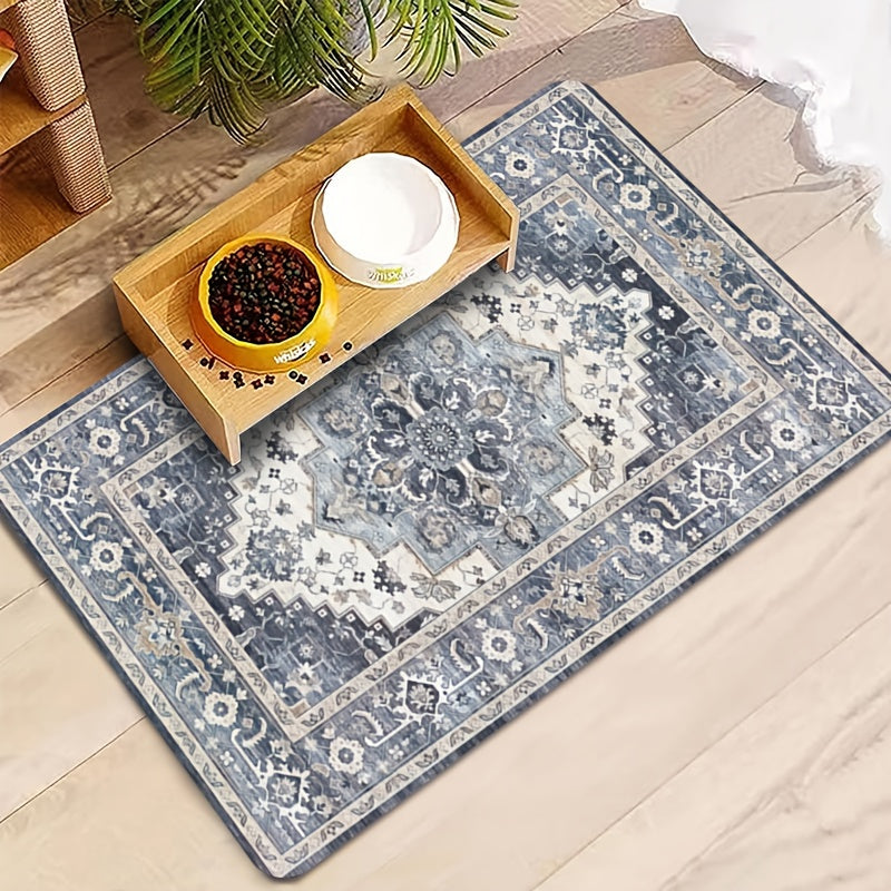Pet Feeding Mat for Dogs & Cats - Waterproof Non-Slip Absorbent Food Bowl Mat 11.8x17.7 Inch, Washable Placemat for Messy Eaters, Splash-Resistant Easy Clean Dog & Cat Bowl Mat, Great Pet Owner Gift