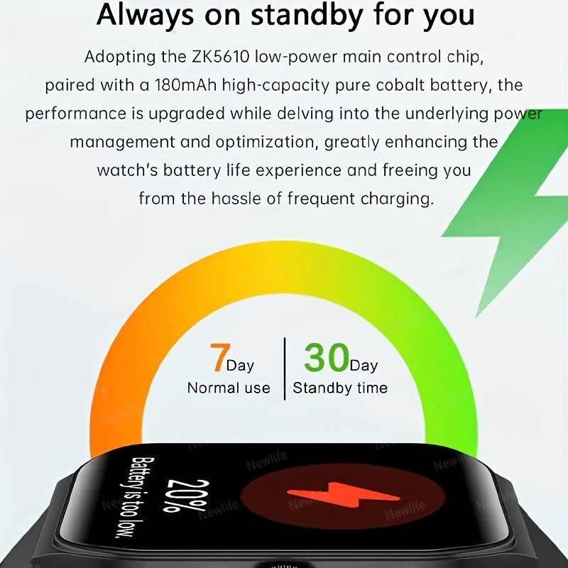 Smartwatch 1.83 Inch Full Touch Screen Wireless Calling Heart Rate Sleep Monitor Pedometer Multi-Sport Fitness Watch for Men Women – USB Rechargeable Pink Silver Black Gold