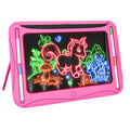 LED Light Up Drawing Board for Kids 8 Light FX Modes Doodle Tracing Art Set with 9 Double-Sided Cards 6 Washable Markers Flip Stand Creative STEM Toy Birthday Christmas Gift Girls Boys Ages 3-8