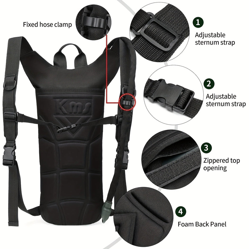 Hydration Backpack with 101oz Water Bladder Tactical Lightweight Pack for Hiking Biking Running Climbing – Adjustable Straps Large Capacity Black Green