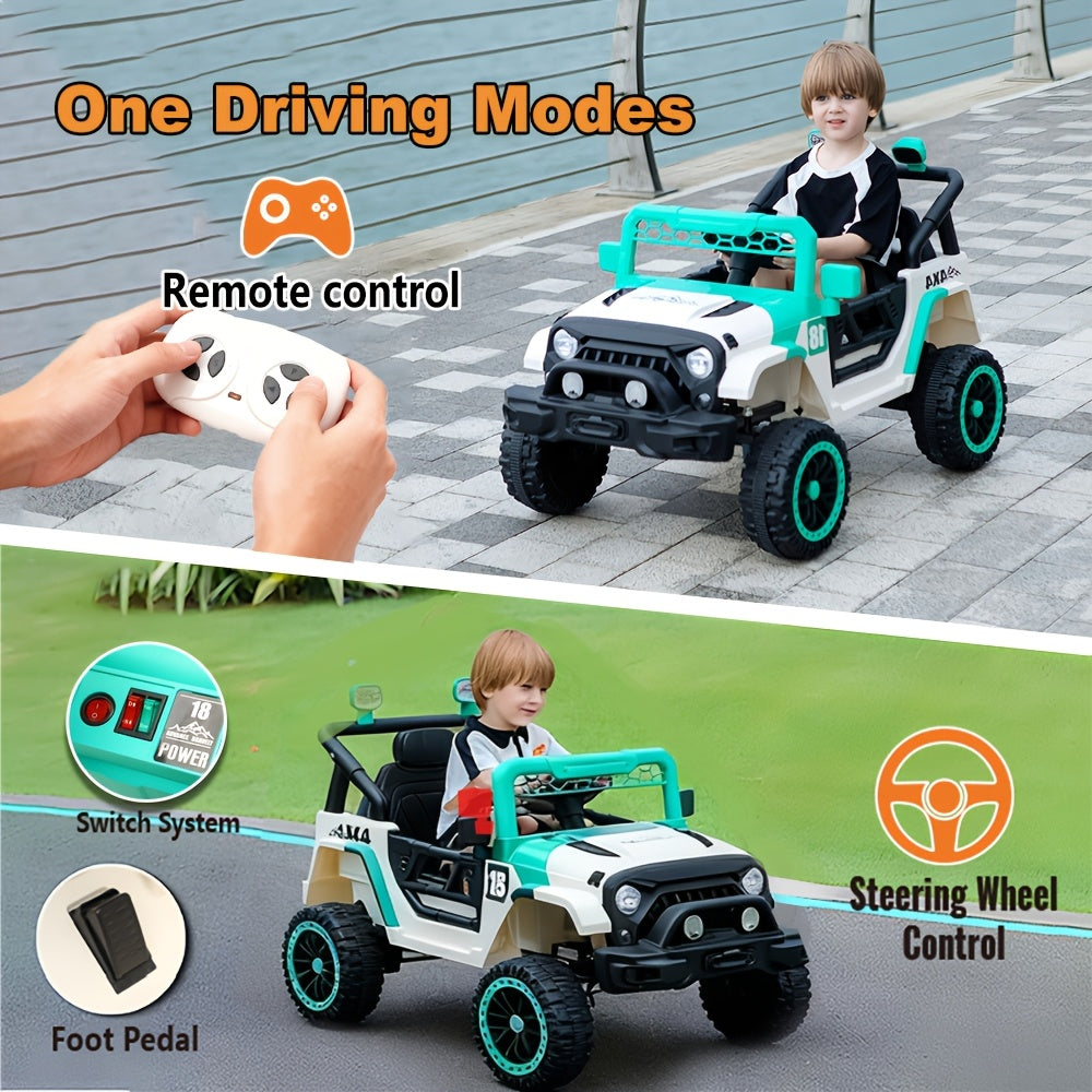 12V Kids Ride-On Car with Parent Remote Control – Battery Powered Electric Vehicle with Spring Suspension, LED Lights, Music Player, Seat Belt, for Boys & Girls Ages 3-8