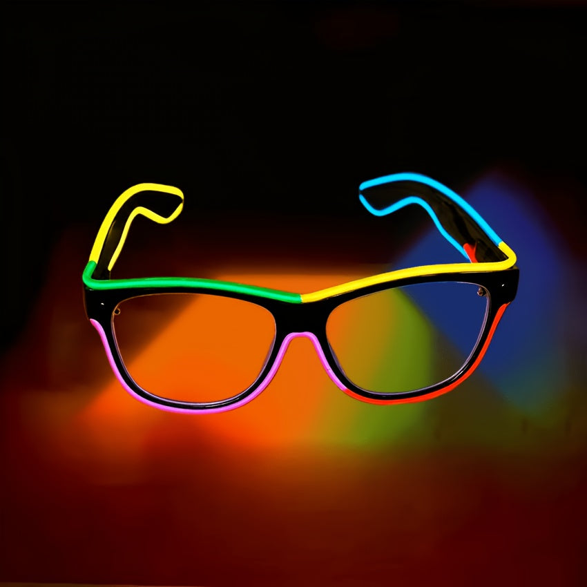 Colorful LED Light Up Glasses Fluorescent Neon Party Glasses Multi-Color Luminous for Halloween Christmas EDM Rave Festival Cosplay Carnival Party
