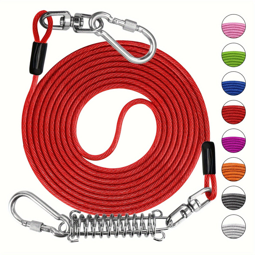 Heavy Duty Dog Leash 6 10 15 30 50 75 100 Feet Long Training Tie Out Cable for Large Dogs Up to 500 lbs Durable Bite-Resistant Yard Running Rope Lead