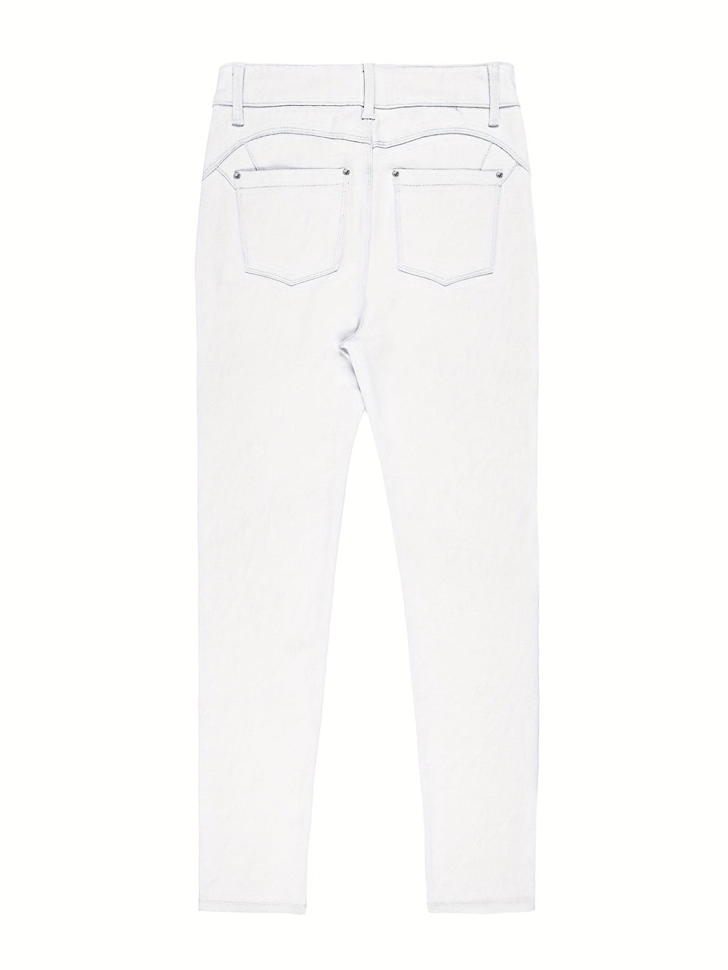 Women's High Waist Stretch Skinny Jeans Metal Button Street Style Slim Fit Denim Pants 10 Colors S-XXL Everyday Wear