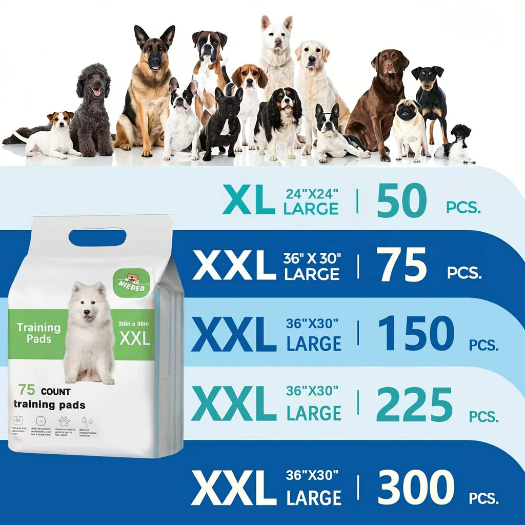 Extra Large Disposable Pet Training Pads 36x30 & 24x24 Inch - Super Absorbent Leak-Proof Anti-Slip Odor Control Puppy Pads - Dog Cat Potty Training Pads for Cages & Household Use - Thick Mattress Liner