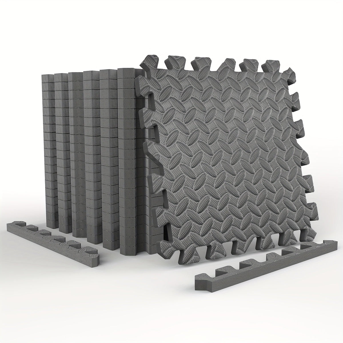 EVA Interlocking Gym Floor Mats 20 or 60 Pack – Thick Impact-Resistant Non-Slip Waterproof Foam Puzzle Tiles for Home Gym, Yoga, Weightlifting & Exercise, Black