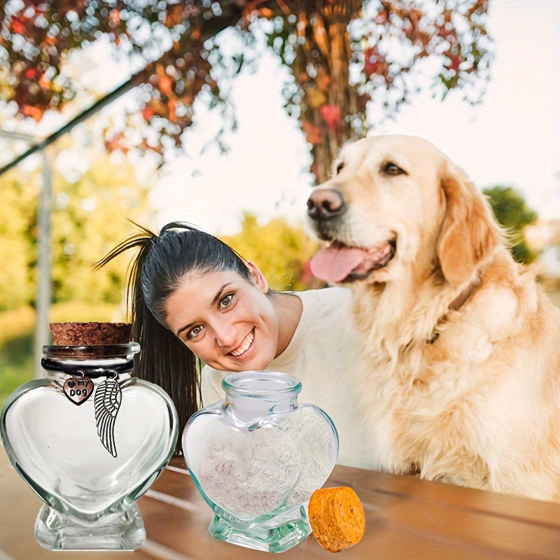Pet Hair Memorial Keepsake Bottle – Dog Cat Fur Keepsake Urn, Small Pet Loss Sympathy Gift, Elegant Mini Urn to Preserve Pet Fur Lock of Hair Forever