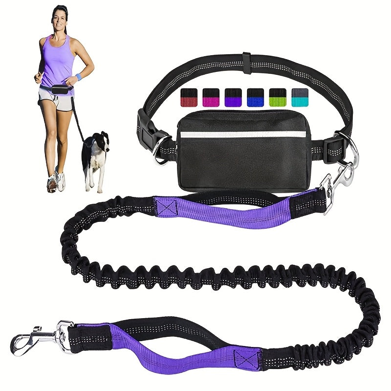 2-in-1 Dog Walking Waist Bag with Built-In Leash Holder – Multifunctional Adjustable Hands-Free Dog Walk Fanny Pack for Treats, Phone & Essentials, One Size, 9 Colors
