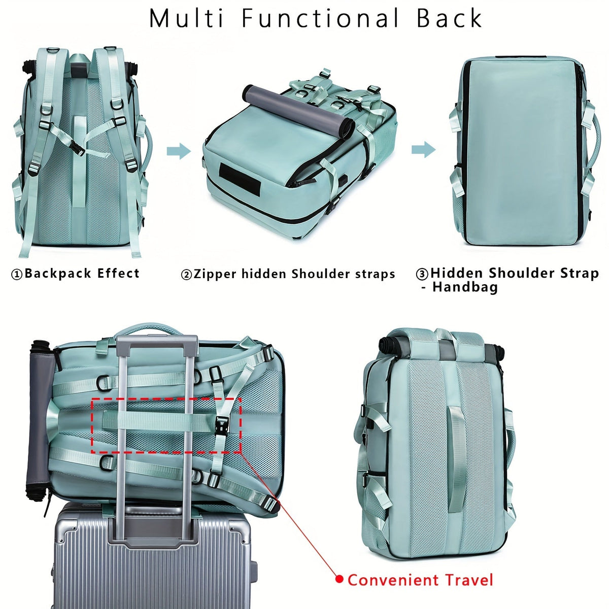 Large Laptop Backpack with Shoe Compartment – Multi-Functional Travel Backpack for Men & Women, Business, College & Carry-On Bag with USB Charging Port, Waterproof, Fits 15.6" Laptop
