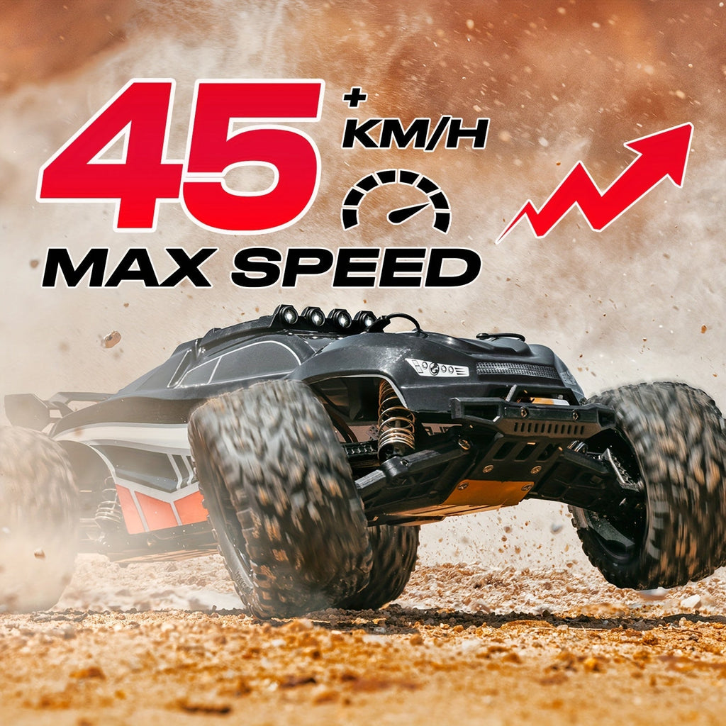 1:8 Scale High Speed Off-Road RC Car 45KM/H – Remote Control Truck with 2.4GHz Controller, LED Headlights, 2600mAh Battery, All Terrain Drift Racing for Adults & Hobbyists