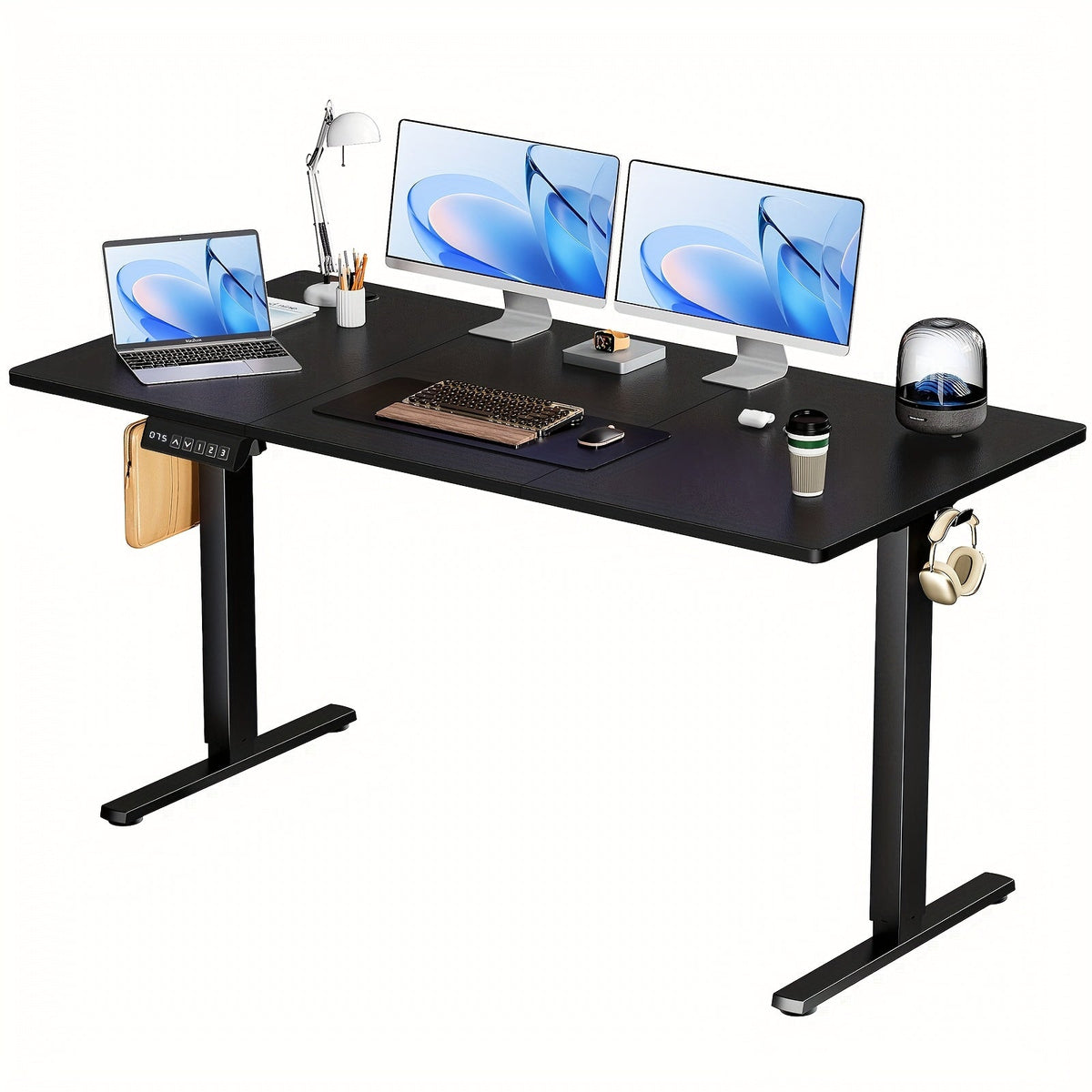 Electric Standing Desk Adjustable Height 40 48 55 63 Inch – Sit Stand Up Desk with Memory Controller & Anti-Collision, Ergonomic Home Office Gaming Workstation, Multiple Colors & Sizes