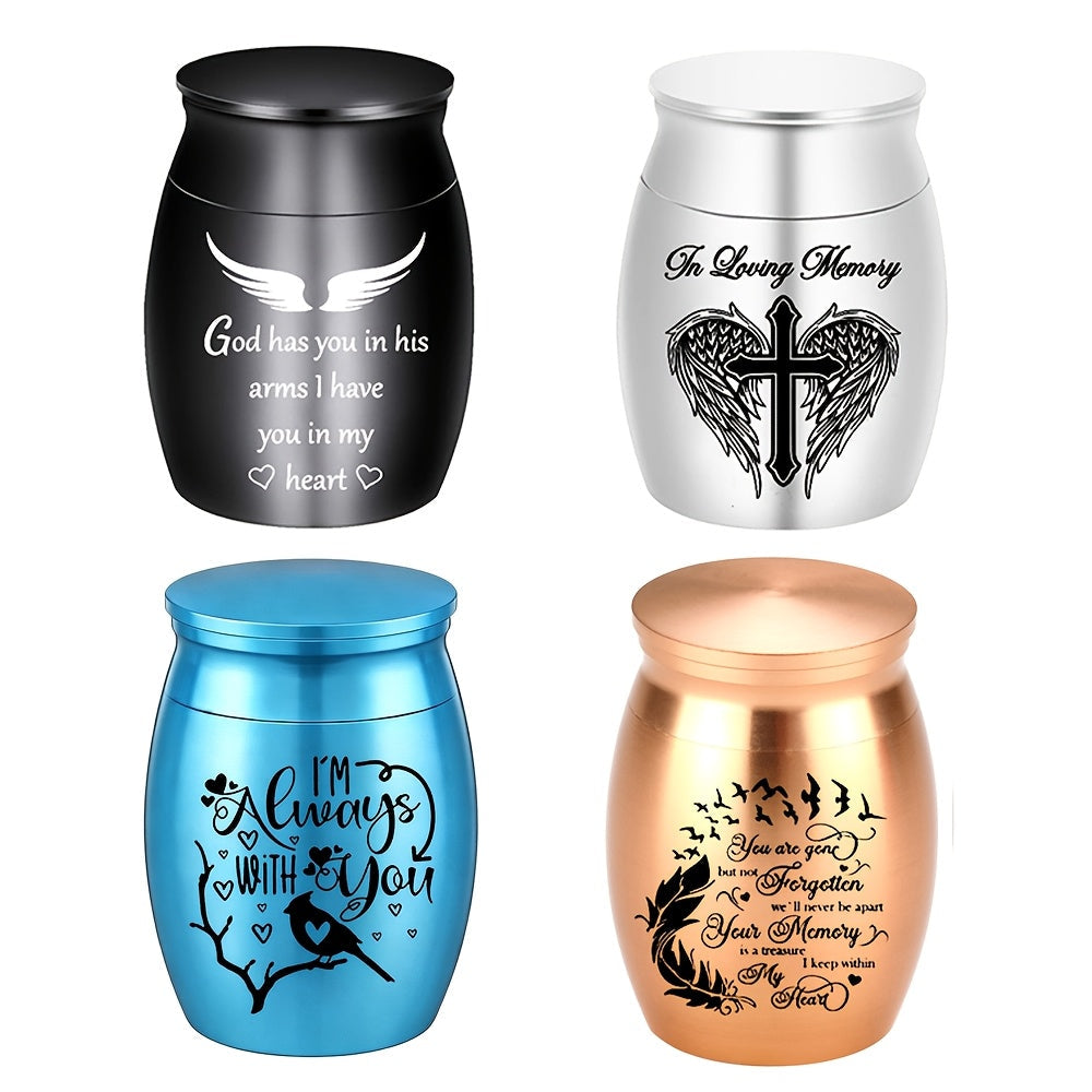 Small Keepsake Urns for Ashes - Colorful Aluminum Mini Cremation Urns for Human or Pet Ashes, Decorative Memorial Urn Ashes Holder, Thoughtful Sympathy Gift for Loss of Loved One or Pet