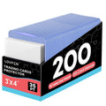 Trading Card Top Loaders 200 Count Hard Plastic 3x4 Inch with Sleeves – Card Holders for Baseball Football Basketball Pokemon TCG Sports Cards Collector Gift
