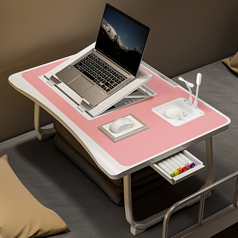 Foldable Laptop Desk for Bed & Couch with Cup Holder Phone Holder Drawer USB Port Home Office Breakfast Tray Lap Desk for Working Watching Movies – 6 Styles