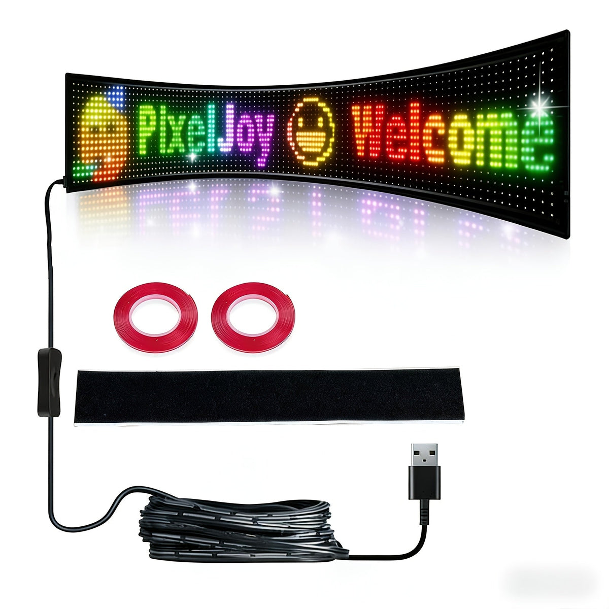 Flexible LED Matrix Panel – Bluetooth App Controlled, USB Powered, DIY Programmable Custom Text & Animation Sign for Cars, Stores, Hotels, Events & Holiday Decor – Multiple Sizes