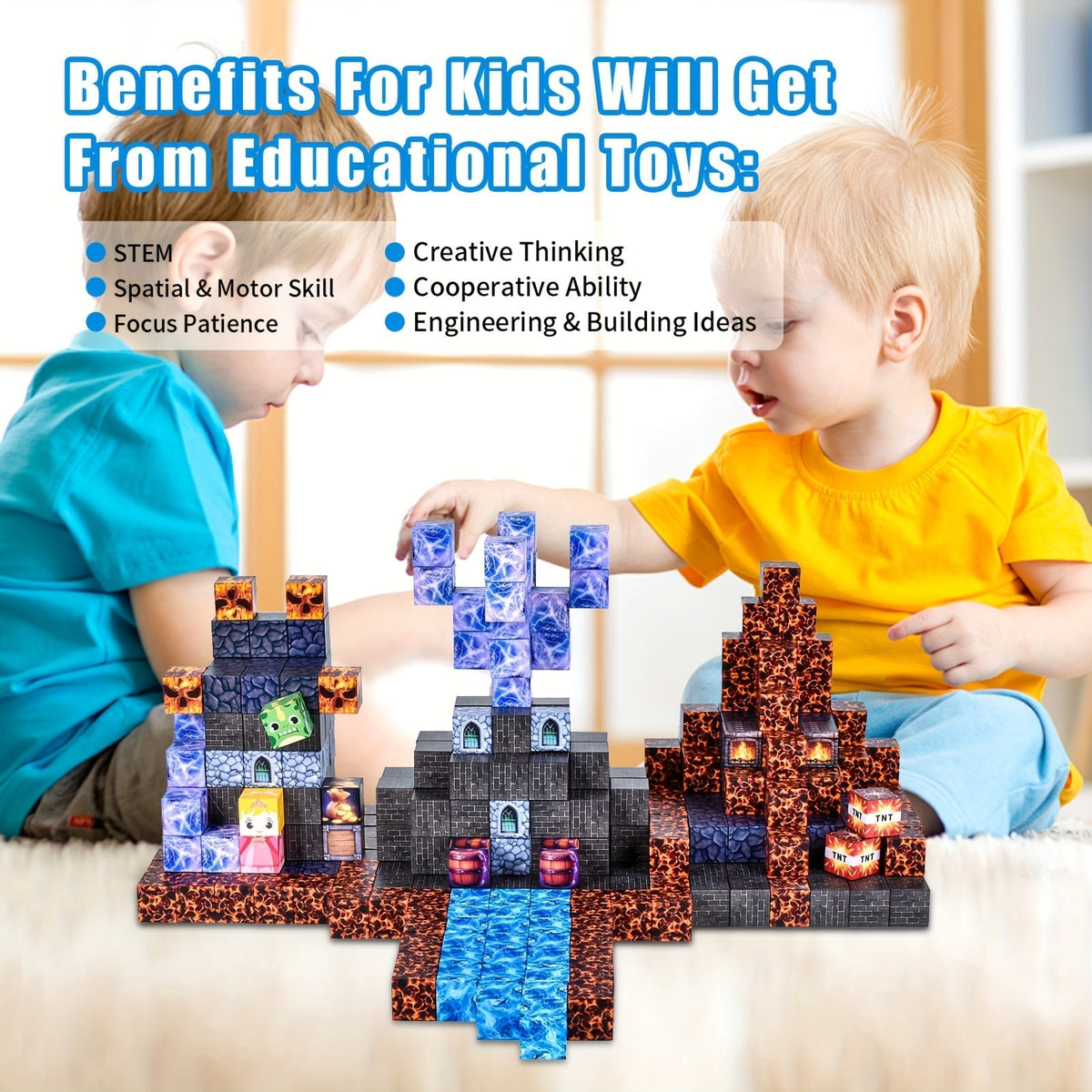 100pcs Magnetic Building Blocks Mechanical Guard STEM Construction Toy Set for Kids Creative Magnet Building Kit Birthday Christmas Easter Gift for Boys Girls Ages 6+