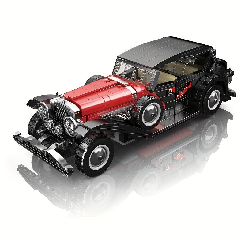 Mould King 10114 MOC Vintage Classic Car Building Kit – 1308 Pieces Model Building Blocks Set – Compatible Collectible Display Gift for Adults & Enthusiasts