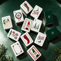 American Mahjong Set 160pcs Premium Acrylic Tiles with Holiday Festive Prints – Table Game for Christmas Party, Halloween, School Events & Social Gatherings