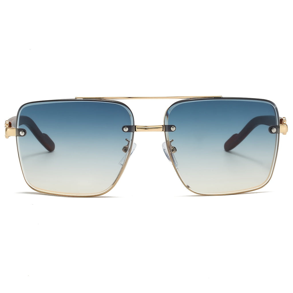 Retro Square Woodgrain Sunglasses for Men & Women – UV400 Gradient AC Lenses, Lightweight PC Frame, 7 Color Options, Vintage Street Style Eyewear for Driving, Travel & Everyday Wear