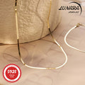 24K Gold Plated Herringbone Snake Chain Necklace 925 Sterling Silver 3.5mm Flat Chain for Women Men Gift Box Included 18-24 Inch