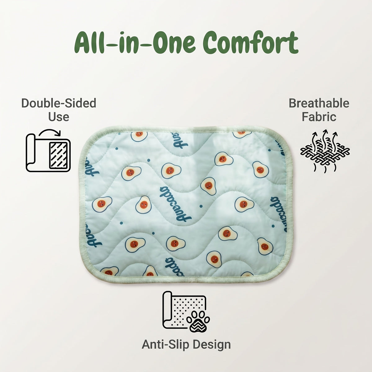 Pet Cooling Mat for Summer – Non-Slip Bite-Resistant Ice Cooling Pad for Dogs & Cats, Self-Cooling Pressure-Activated Gel Mat for Indoor Outdoor Use, Keeps Pets Cool in Hot Weather