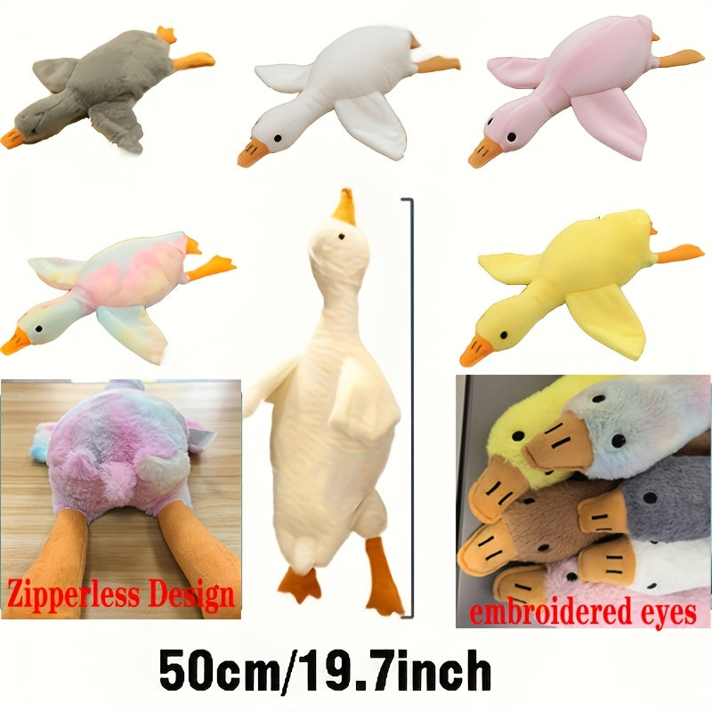 Giant Tie-Dye Duck Plush Toy for Dogs & Cats – 20 Inch Washable Soft Companion Toy with Embroidered Eyes & Zipper-Free Design for Large Medium Small Pets