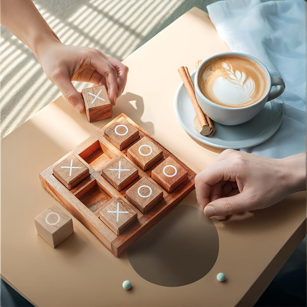 Wooden Tic Tac Toe Board Game 2-Pack – Classic X & O Block Strategy Game for Kids & Family, Educational Parent-Child Interactive Tabletop Game, Fun Gift for Game Night, Christmas & Birthday